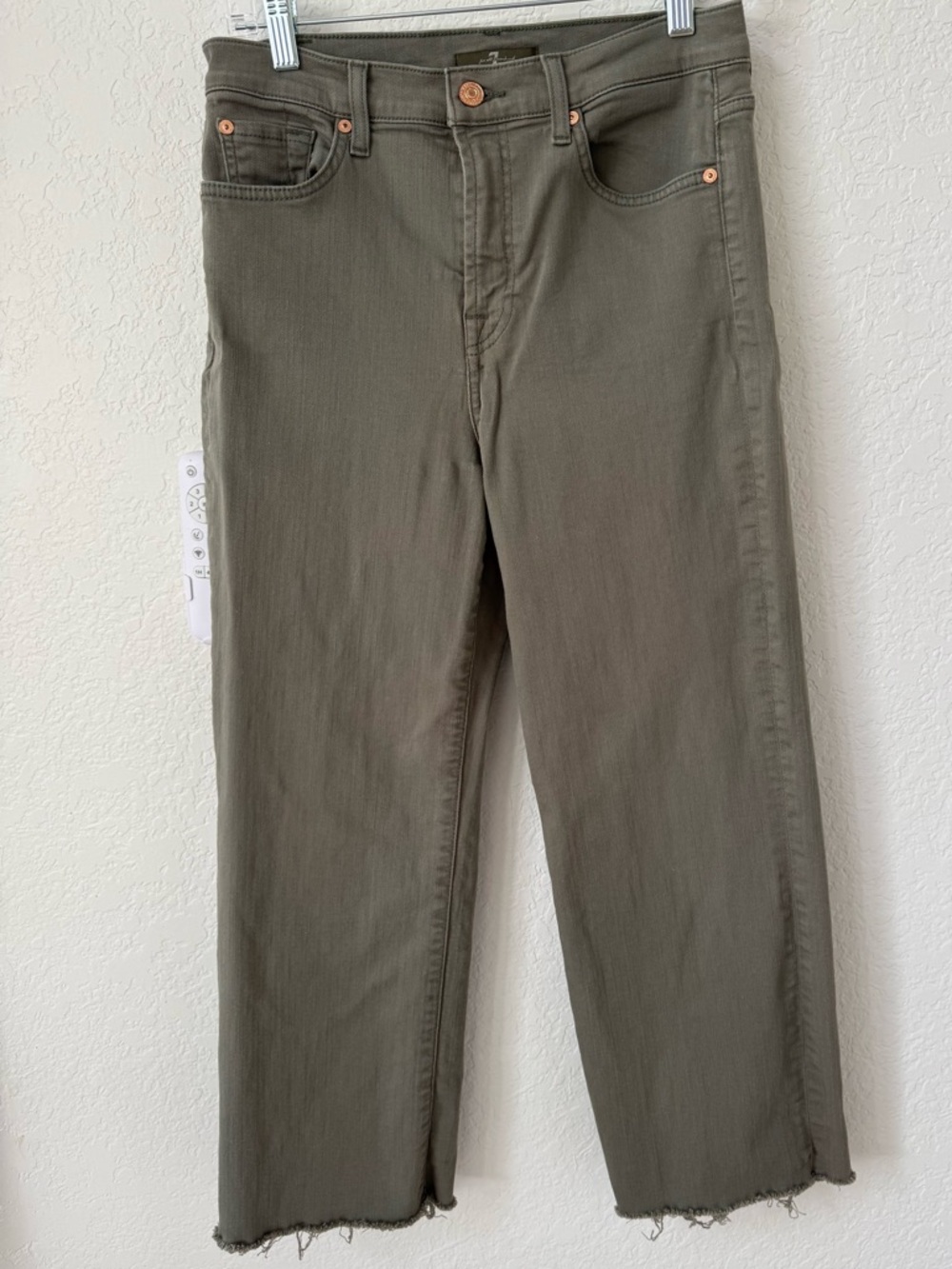 7 For All Mankind Olive Utility wide leg Jeans